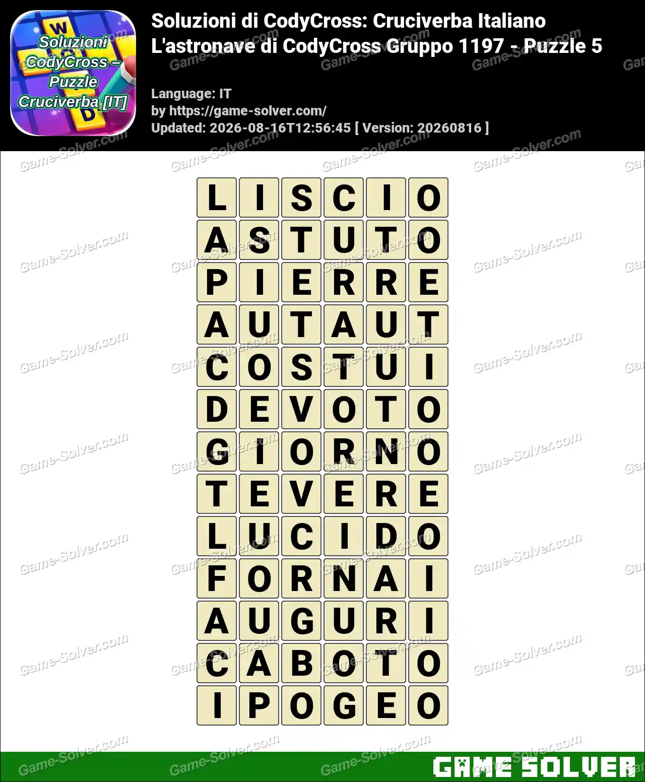Soluzioni di CodyCross: Cruciverba Italiano L’astronave di CodyCross Gruppo 1197 – Puzzle 5